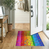 Rainbow Typography Mosaic Area Rug