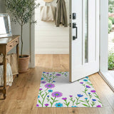 Blue Purple Cornflower Wreath Area Rug