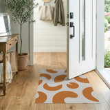 Orange Organic Shapes Abstract Area Rug