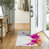 Vibrant Pink Gold Paint Splatter Area Rug