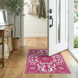 Pink Ornate Pink Floral Medallion Persian Rug