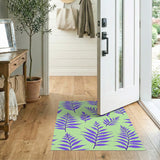 Purple Fern Leaf Pattern Area Rug