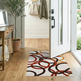 Entwined Loops Geometric Area Rug in Red Gold