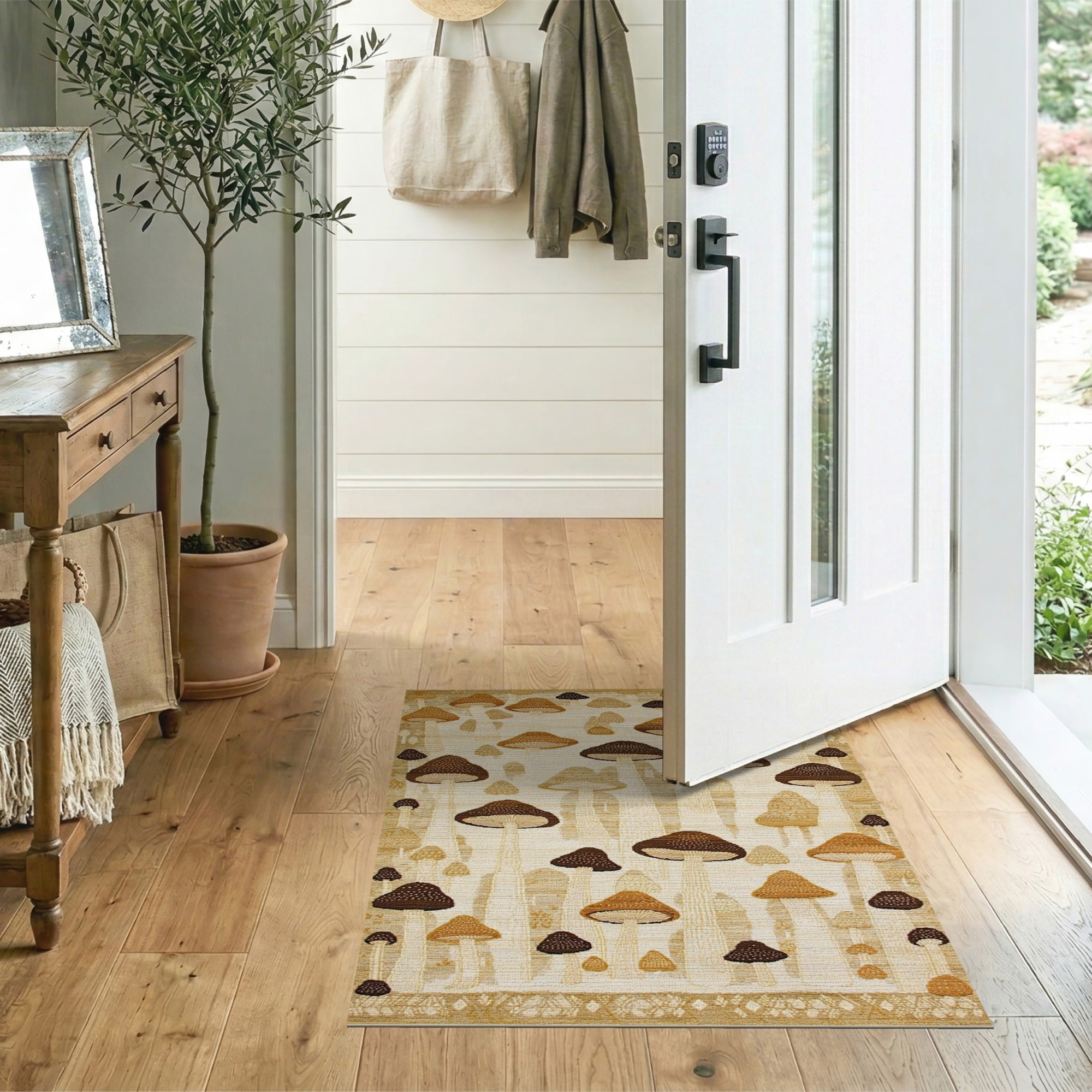 Whimsical Mushroom Meadow Area Rug