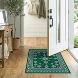 Emerald Green Snowflake Area Rug