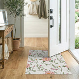 Pink Blush Peony Floral Area Rug