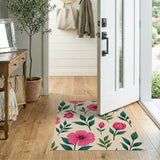 Floral Vintage Blush Pink Camellia Floral Area Rug
