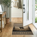 Tan Bear Silhouette Woodland Rug