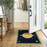Saturn Solar System Kids Area Rug - Space Planets Stars