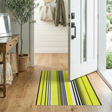 Bold Yellow Black Striped Area Rug