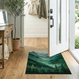 Green Misty Emerald Mountain Valley Area Rug