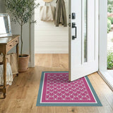 Geometric Modern Pink Vibrant Pink Geometric Lattice Area Rug