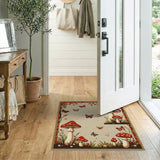 Whimsical Mushroom Meadow Area Rug with Butterflies