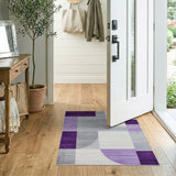 Geometric Modern Purple Grey Abstract Geometric Area Rug