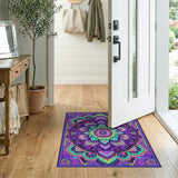 Boho Chic Vibrant Purple Mandala Boho Area Rug