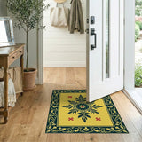 Ornate Yellow Persian Medallion Rug