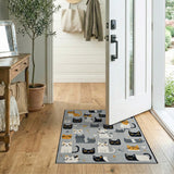 Kids Cartoon Multi-color and Patterns Playful Cartoon Cats Area Rug