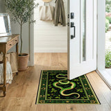 Coiled Green Serpent Leaf Area Rug