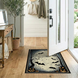 Spooky Halloween Bats Jack-o-Lantern Area Rug