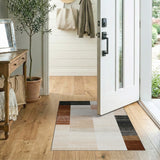 Neutral Geometric Block Geometric Modern Area Rug