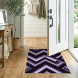 Purple Purple Zigzag Geometric Area Rug