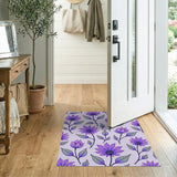 Floral Vintage Purple Daisy Floral Pattern Area Rug