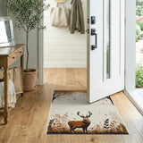 Majestic Autumn Deer Woodland Area Rug