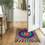 Vibrant Multi-Color Sunburst Geometric Rug