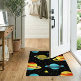 Kids Cartoon Whimsical Space Planets Kids Area Rug