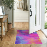 Vibrant Multi-Color Streaked Abstract Area Rug