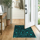 Geometric Modern Teal Maze Geometric Area Rug