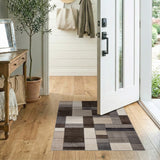Geometric Modern Beige and Neutral Neutral Geometric Patchwork Area Rug