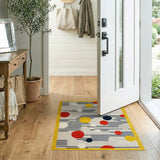 Yellow Border Multi-Color Geometric Modern Rug