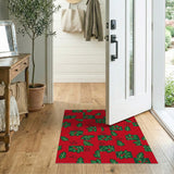 Holly Berry Festive Red Pattern Area Rug
