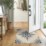 Navy Feathered Mandala Area Rug