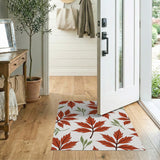 Red Maple Leaves Pattern Area Rug
