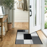 Black and White Geometric Modern Black White Geometric Abstract Area Rug
