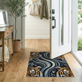 Multi-color and Patterns Tiger Wave Abstract Area Rug