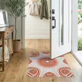 Bold Orange Sunburst Geometric Area Rug