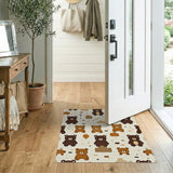 Brown and Tan Adorable Brown Teddy Bear Kids Area Rug