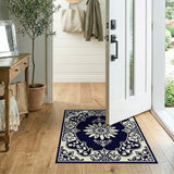 Navy Persian Star Medallion Area Rug