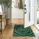 Green Hypnotic Green Swirl Abstract Area Rug