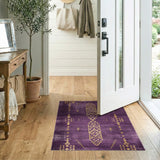 Purple Gold Heritage Tribal Area Rug