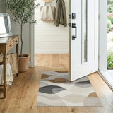 Layered Wave Abstract Neutral Area Rug