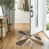 Vintage Fern Fronds Brown Tan Area Rug