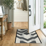 Modern Geometric Chevron Black White Area Rug