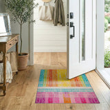 Vibrant Rainbow Vertical Stripe Geometric Modern Area Rug