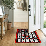 Bold Geometric Red Black White Area Rug