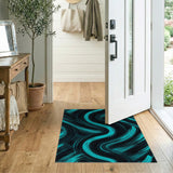 Teal Swirl Abstract No. 7 Area Rug