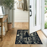 Moonlit Owl Forest Black White Area Rug